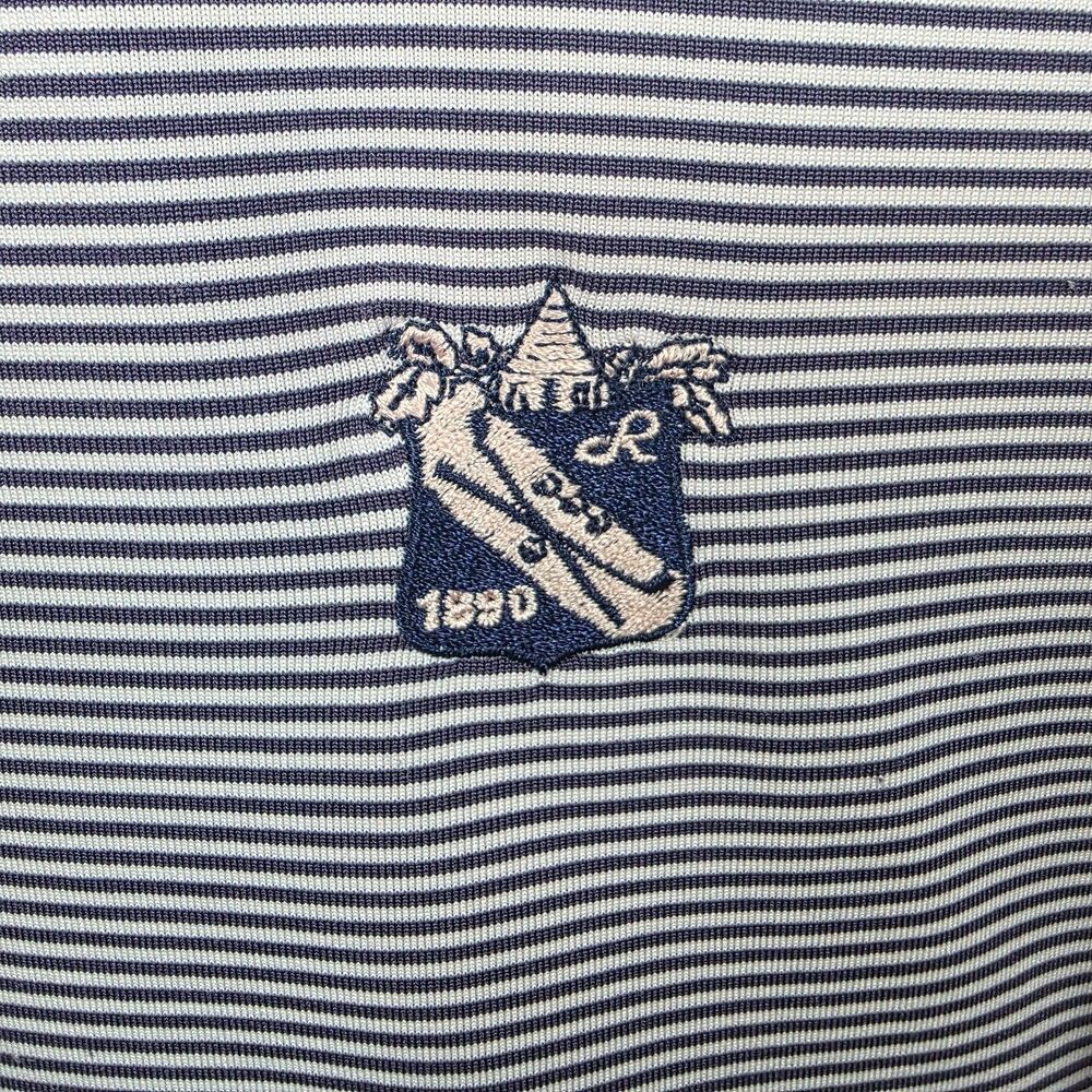 Greyson Men's Purple White Striped Ridgewood Country Club Logo Polo Shirt 2XL - Picture 3 of 10